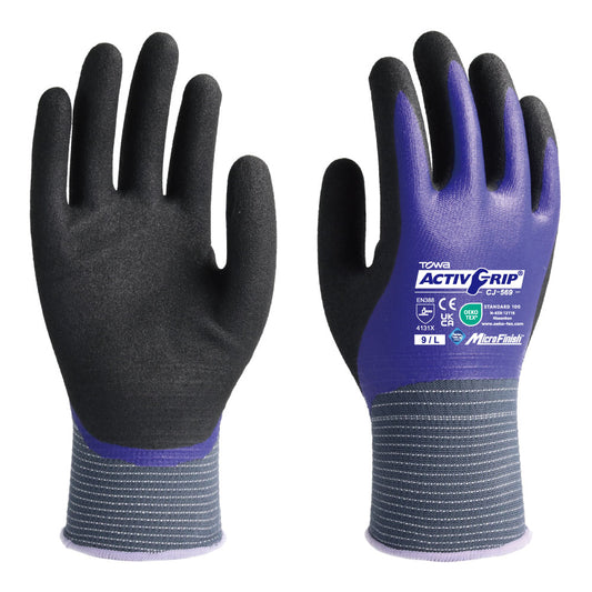 Towa 569 Active Grip Full Coat Work Gloves Size 9 Large
