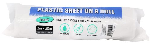 Axus Decor Plastic Dust Sheet Roll 2m x 50m