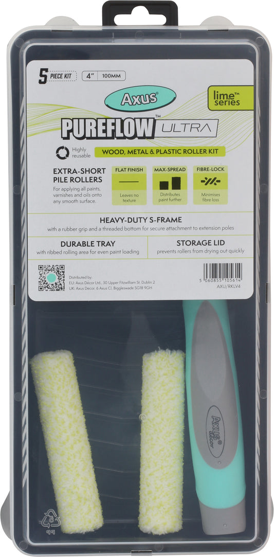 Axus Decor 4" Pureflow Ultra 5 Piece Roller Kit