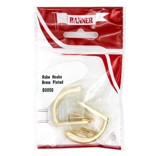 Banner Brass Robe Hooks 2 Pack