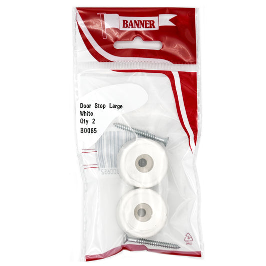 Banner White Large Door Stops 2 Pack
