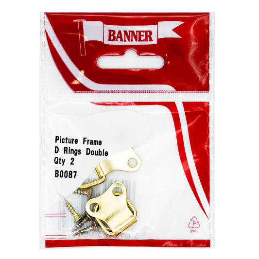 Banner Picture Frame Double D Rings 2 Pack