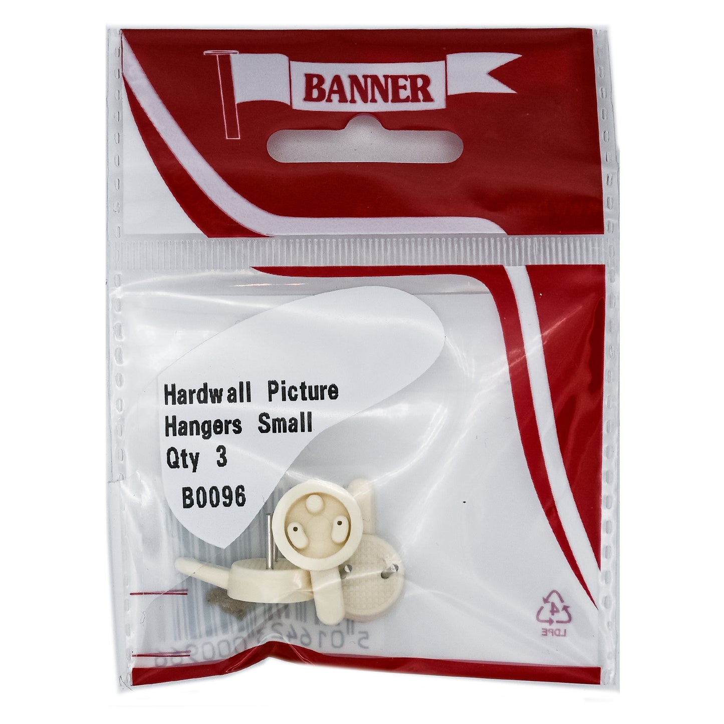 Banner Hardwall Small Picture Hooks 3 Pack