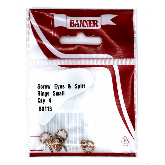 Banner Small Screw Eyes & Split Rings 4 Pack