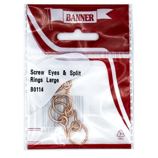 Banner Large Screw Eyes & Split Rings 4 Pack