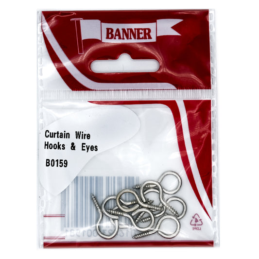 Banner Curtain Wire Hooks & Eyes 5 Pack