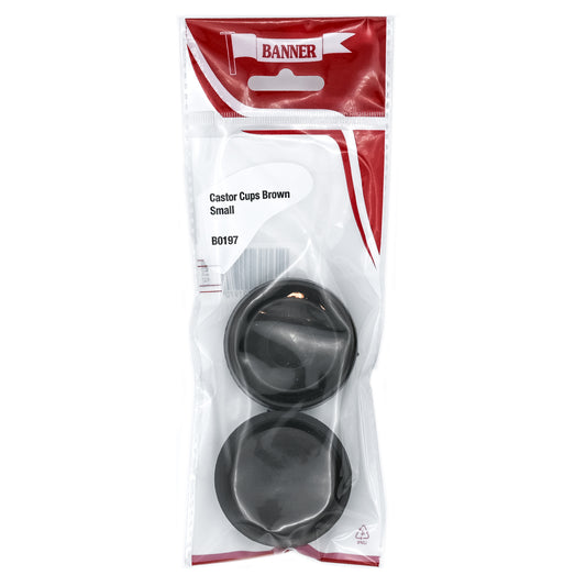 Banner Small Brown Castor Cups with Felt 4 Pack