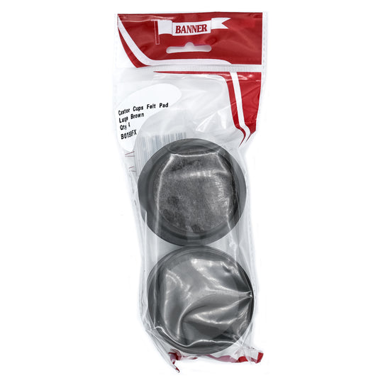 Banner Large Brown Castor Cups with Felt 4 Pack