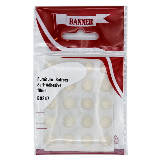 Banner Self Adhesive Round Clear Furniture Buffers 20 Pack