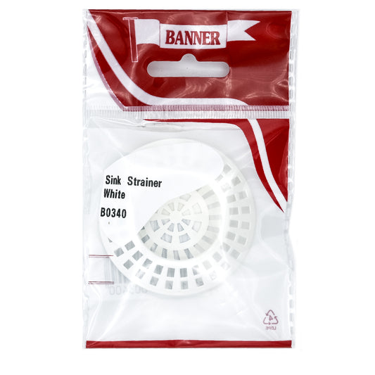 Banner White Sink Strainer 1 1/2"
