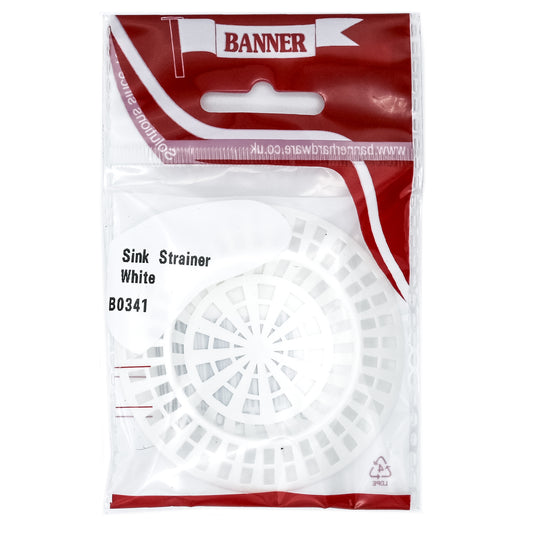 Banner White Sink Strainer 1 3/4"