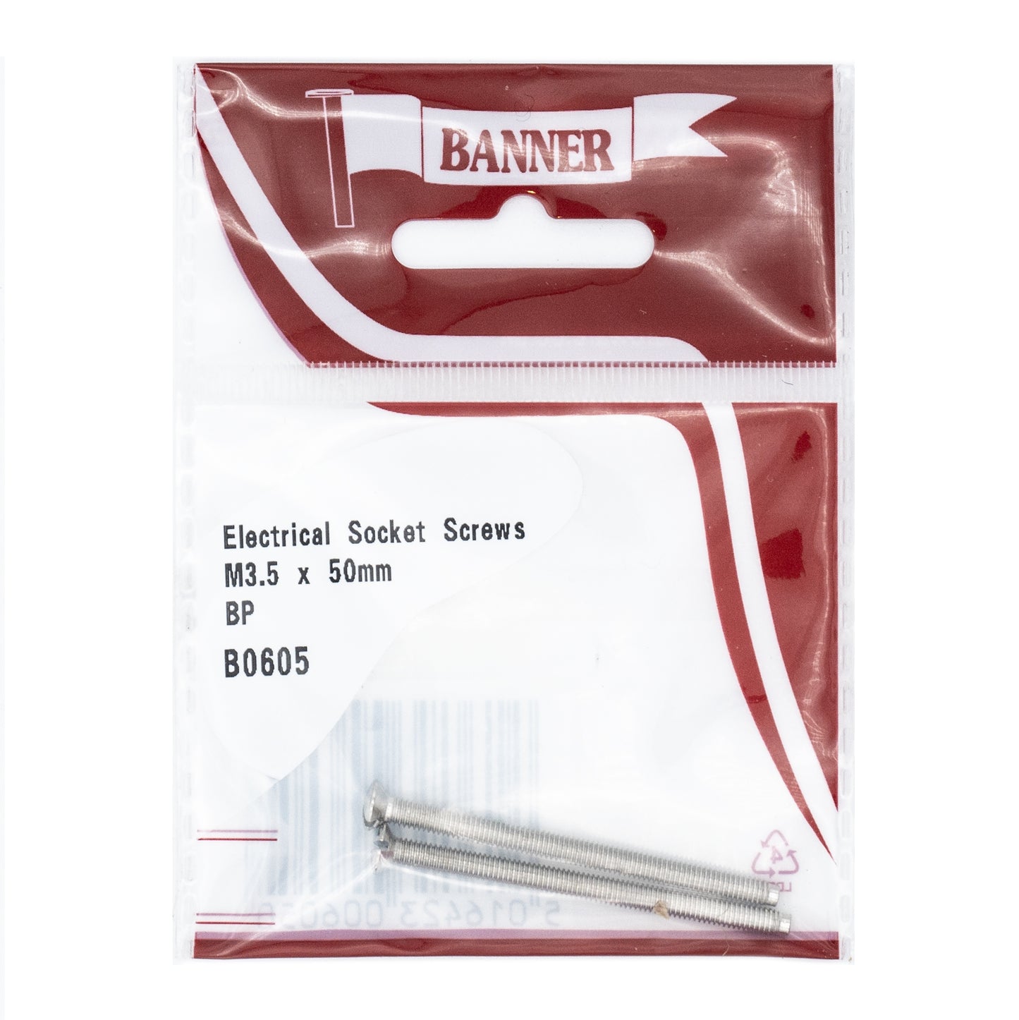 Banner Electrical Socket Screws M3.5 x 50mm 2 Pack
