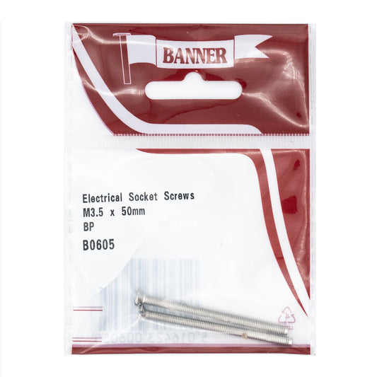 Banner Electrical Socket Screws M3.5 x 50mm 2 Pack