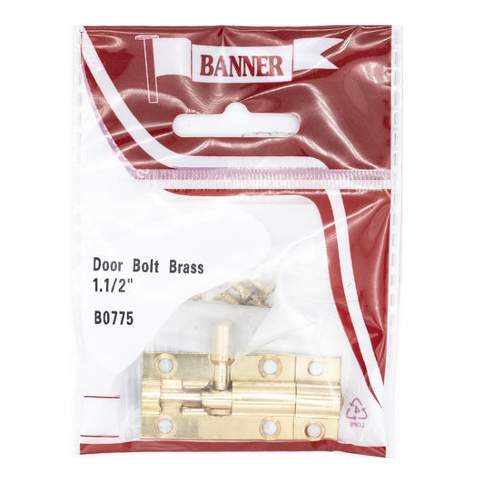 Banner 1 1/2" Brass Door Bolt