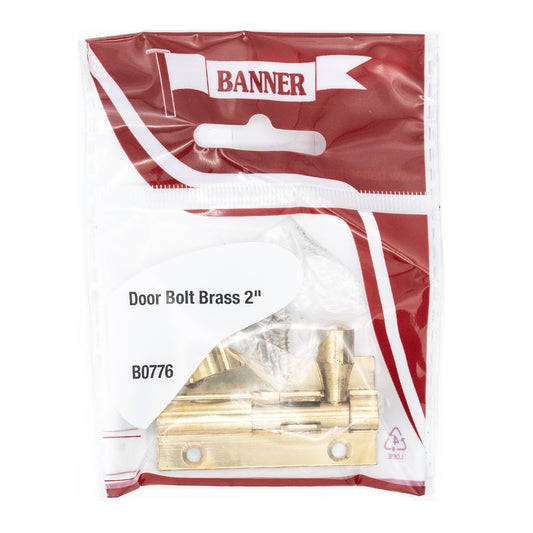 Banner 2" Brass Door Bolt