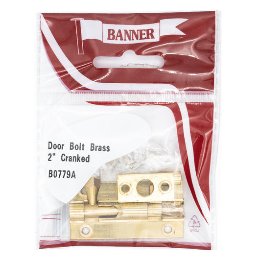 Banner 2" Brass Cranked Door Bolt