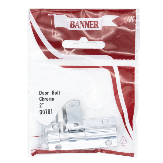 Banner 2" Chrome Door Bolt