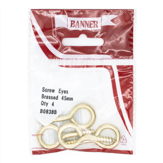 Banner Brass 45mm Screw Eyes 4 Pack