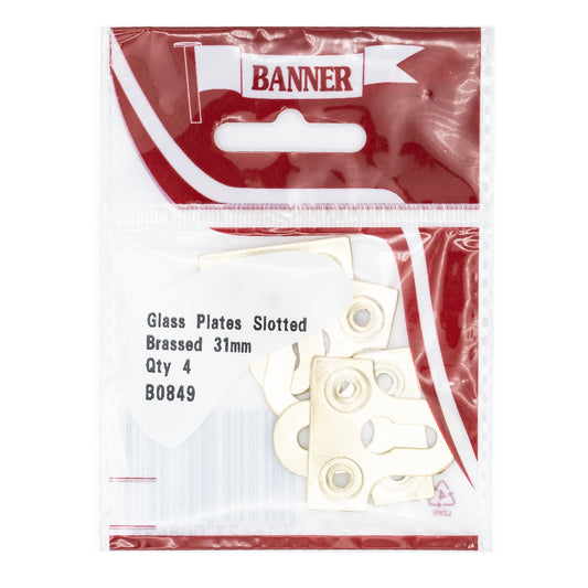 Banner Brass Slotted Glass & Mirror Plates 4 Pack