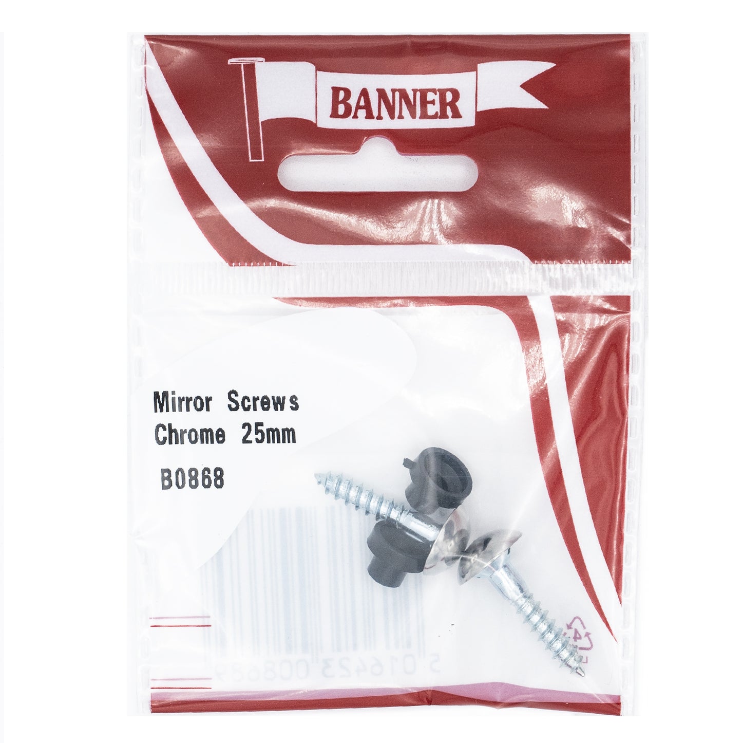 Banner Chrome Mirror Screws 25mm 2 Pack