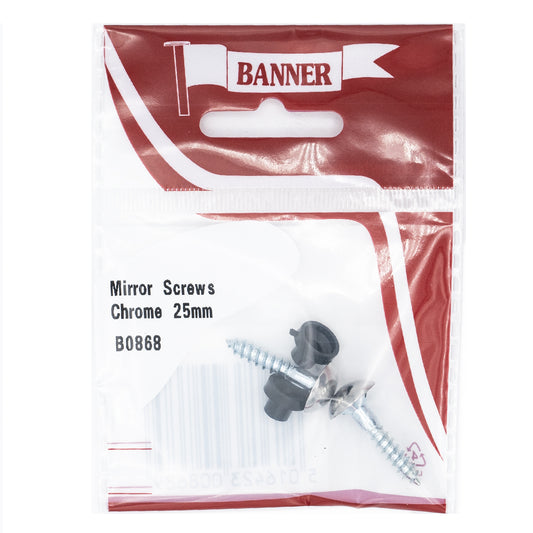 Banner Chrome Mirror Screws 25mm 2 Pack