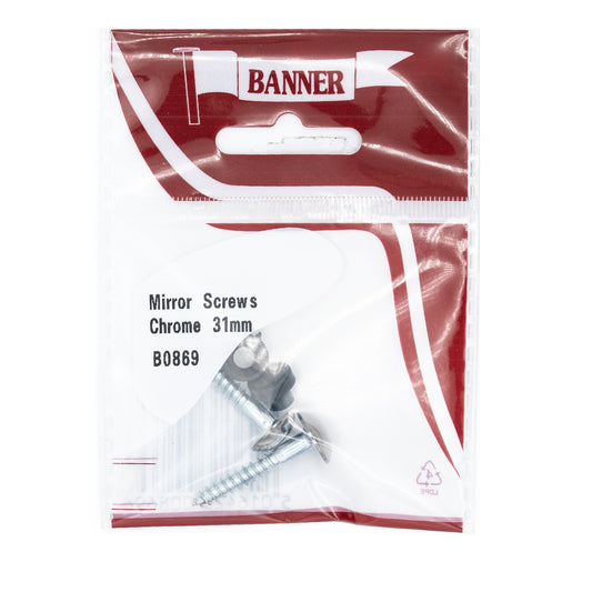 Banner Chrome Mirror Screws 31mm 2 Pack