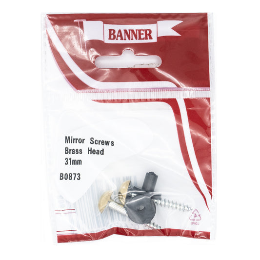 Banner Brass Mirror Screws 31mm 2 Pack