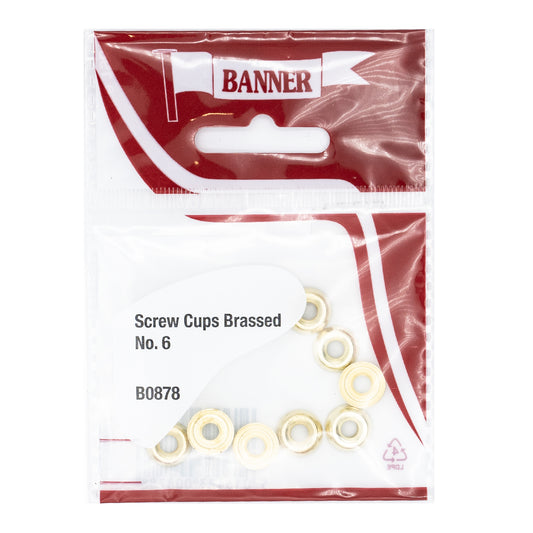 Banner No 6 Brass Screw Cup Washers 12 Pack