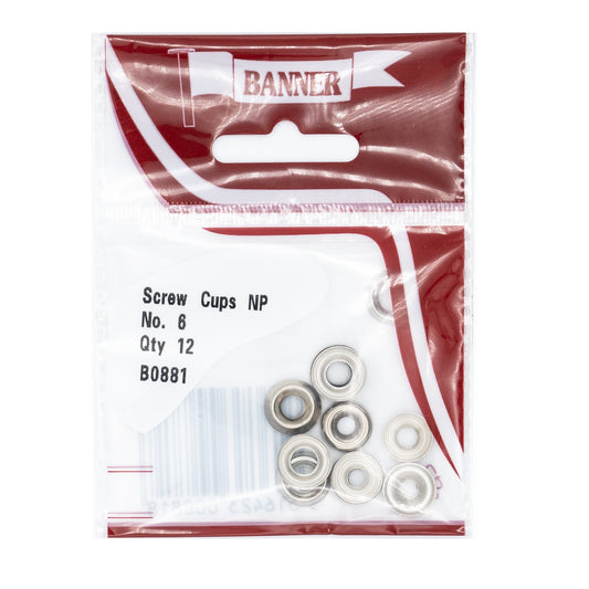 Banner No 6 Chrome Screw Cup Washers 12 Pack