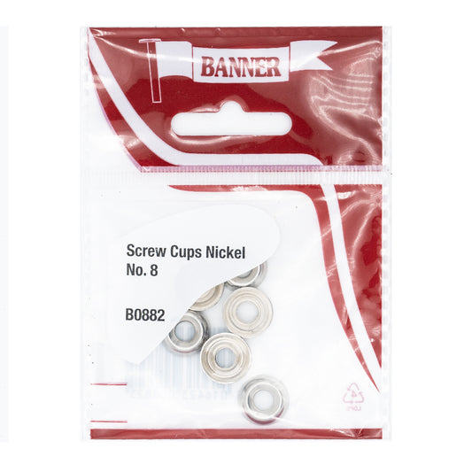 Banner No 8 Chrome Screw Cup Washers 10 Pack