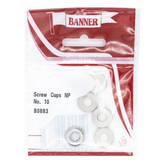 Banner No 10 Chrome Screw Cup Washers 8 Pack