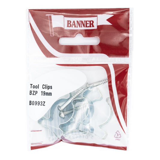 Banner BZP 19mm Tool Clips 3 Pack