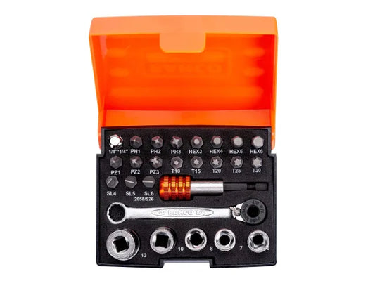Bahco 2058/S26 1/4" Socket Set 26 Piece