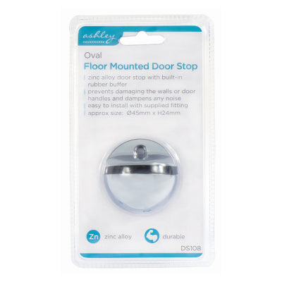 Ashley DS108 Chrome Half Moon Oval Door Stop
