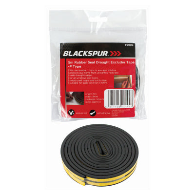Blackspur 5m P Type Rubber Seal Draught Excluder