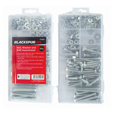 Blackspur 300 Piece Nuts, Bolts & Washers Set