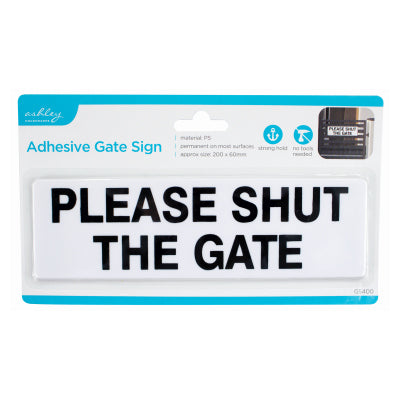 Ashley GS400 Please Shut The Gate Adhesive Sign