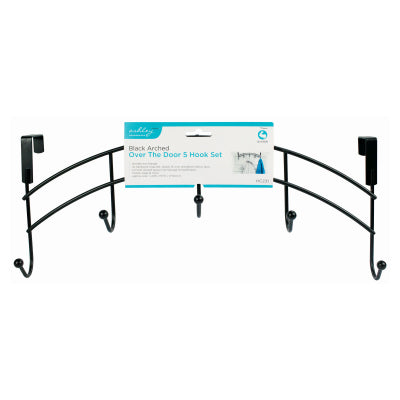 Ashley Black Arched Over The Door With 5 Hooks