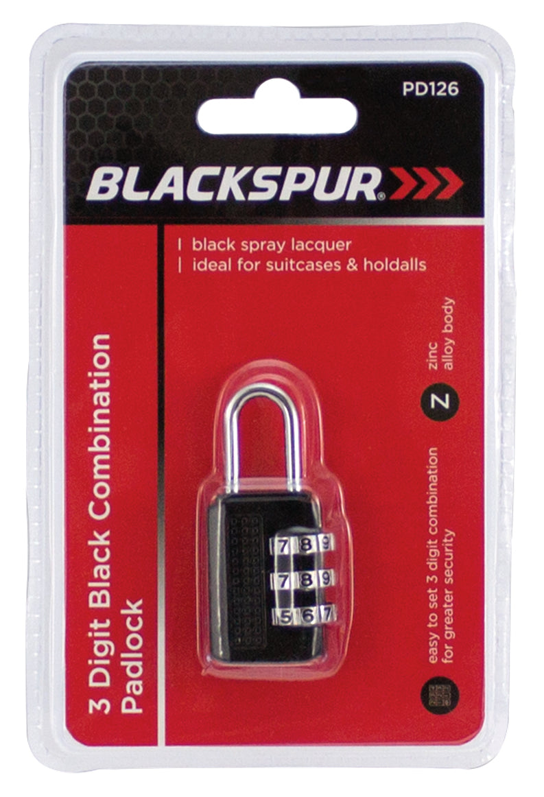 Blackspur PD126 3 Digit Combination Padlock