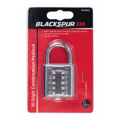 Blackspur 10 Digit Combination Padlock