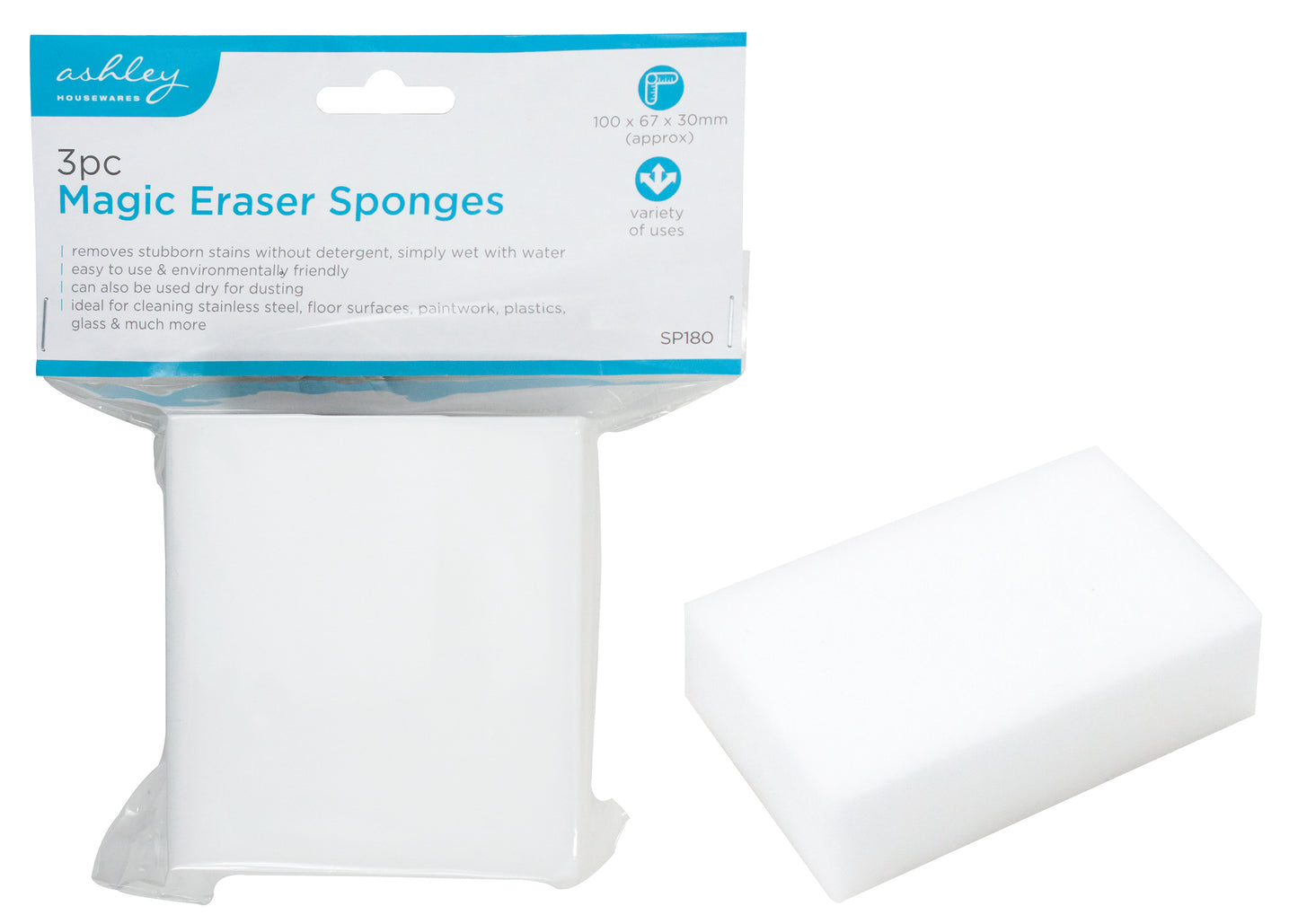 Ashley SP180 Magic Eraser Sponges 3 Pack
