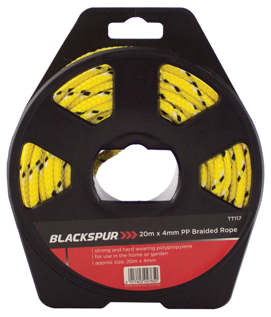 Blackspur TT117 20m x 4mm PP Braided Rope on Reel