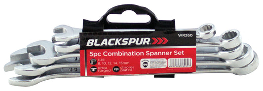 Blackspur 5 Piece Combination Spanner Set