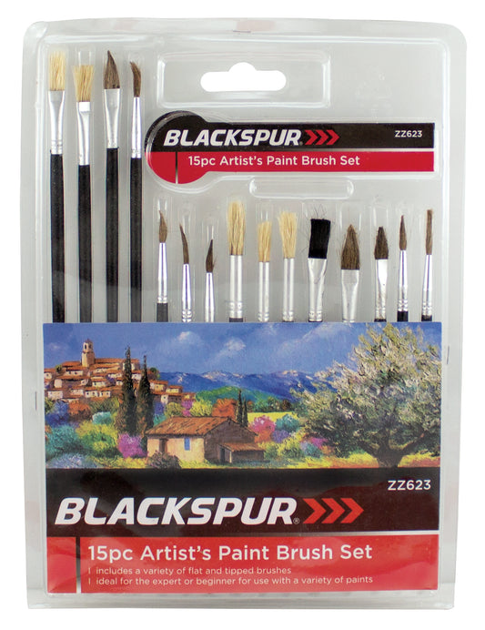 Blackspur 15 Piece Artist's Paint Brush Set