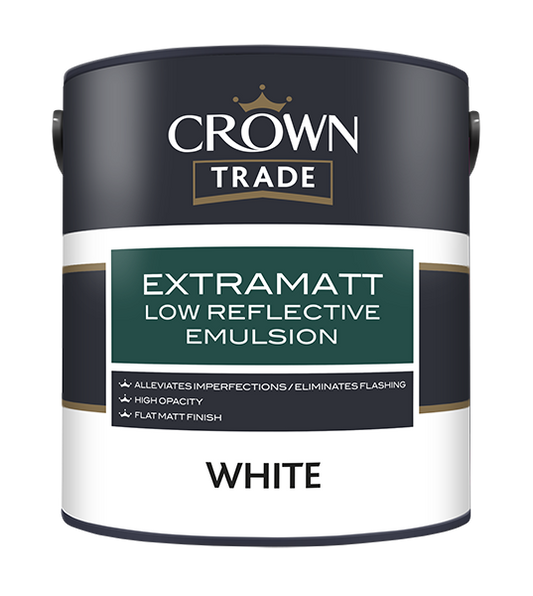 Crown Trade Extramatt Low Reflective Matt Paint White 2.5L