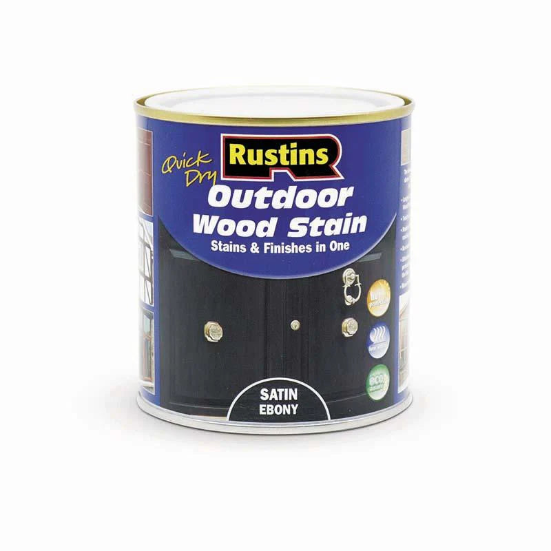 Rustins Quick Dry Outdoor Wood Satin Ebony 1L