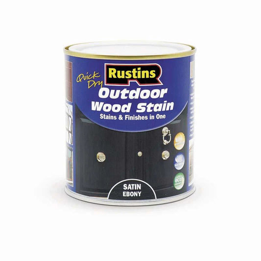 Rustins Quick Dry Outdoor Wood Satin Ebony 1L