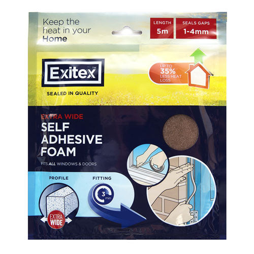 Exitex Extra Thick Self Adhesive Foam Brown 5m