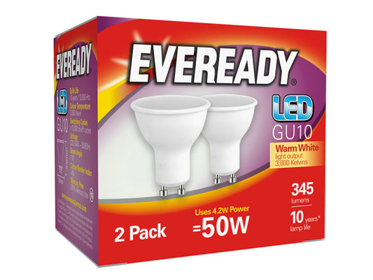 Eveready LED GU10 50W Twin Pack