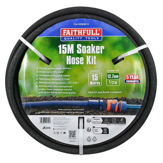 Faithfull 15m Soaker Hose Kit
